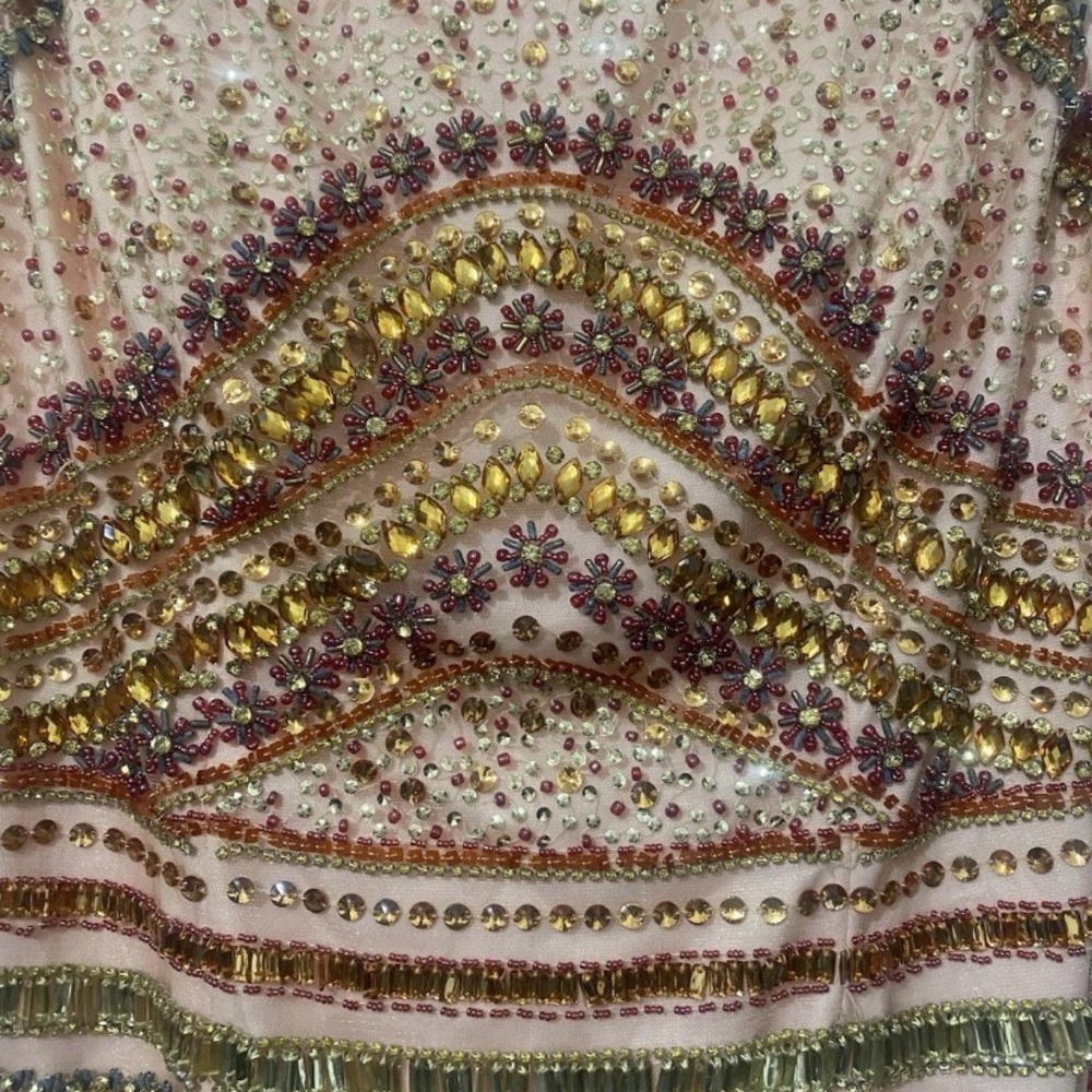 Rachel Allan Cocktail Size 16 Pink Gold Beaded Homecoming Party Dance Mini Dress - Picture 3 of 13